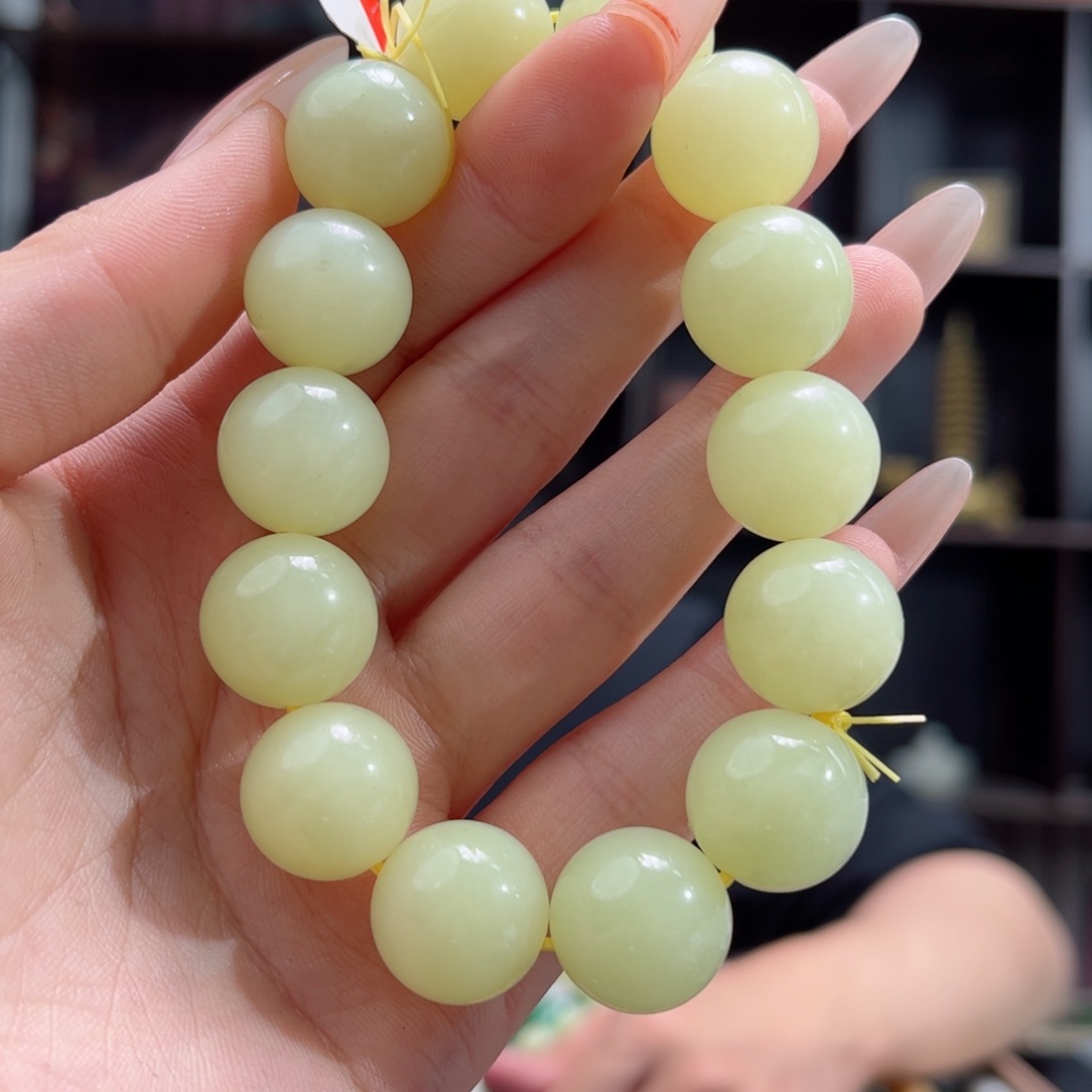 【闪购商品】和田玉手串未镶嵌新疆若羌黄口16mm