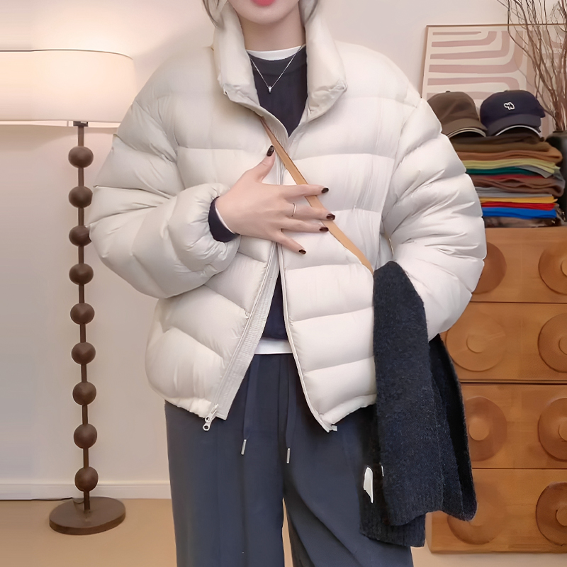 韩系排骨鱼骨棉服女2025冬季新款小个子加厚泡芙短款面包服外套女