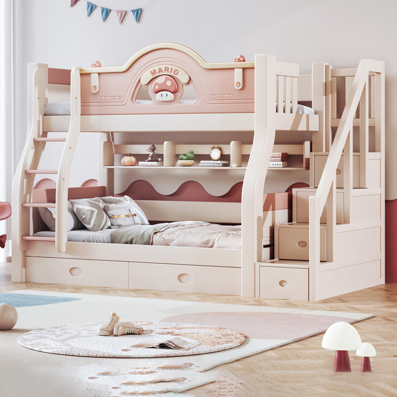 奔斯【国补立减15%】樱桃木上下床实木床高低床儿童房子母床双层床