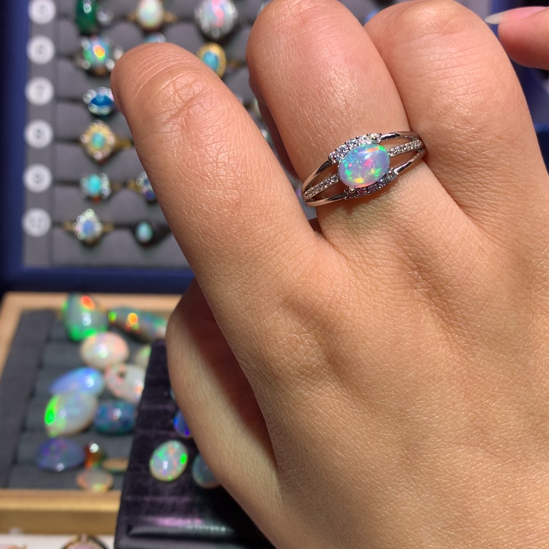 银S925镶嵌欧泊戒指款式