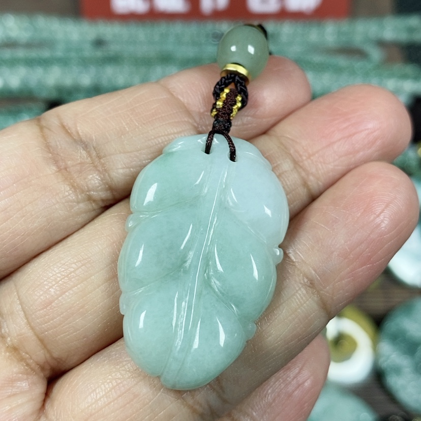 【闪购商品】翡翠颈饰未镶嵌玉吊坠翡翠玉双面金枝玉叶
