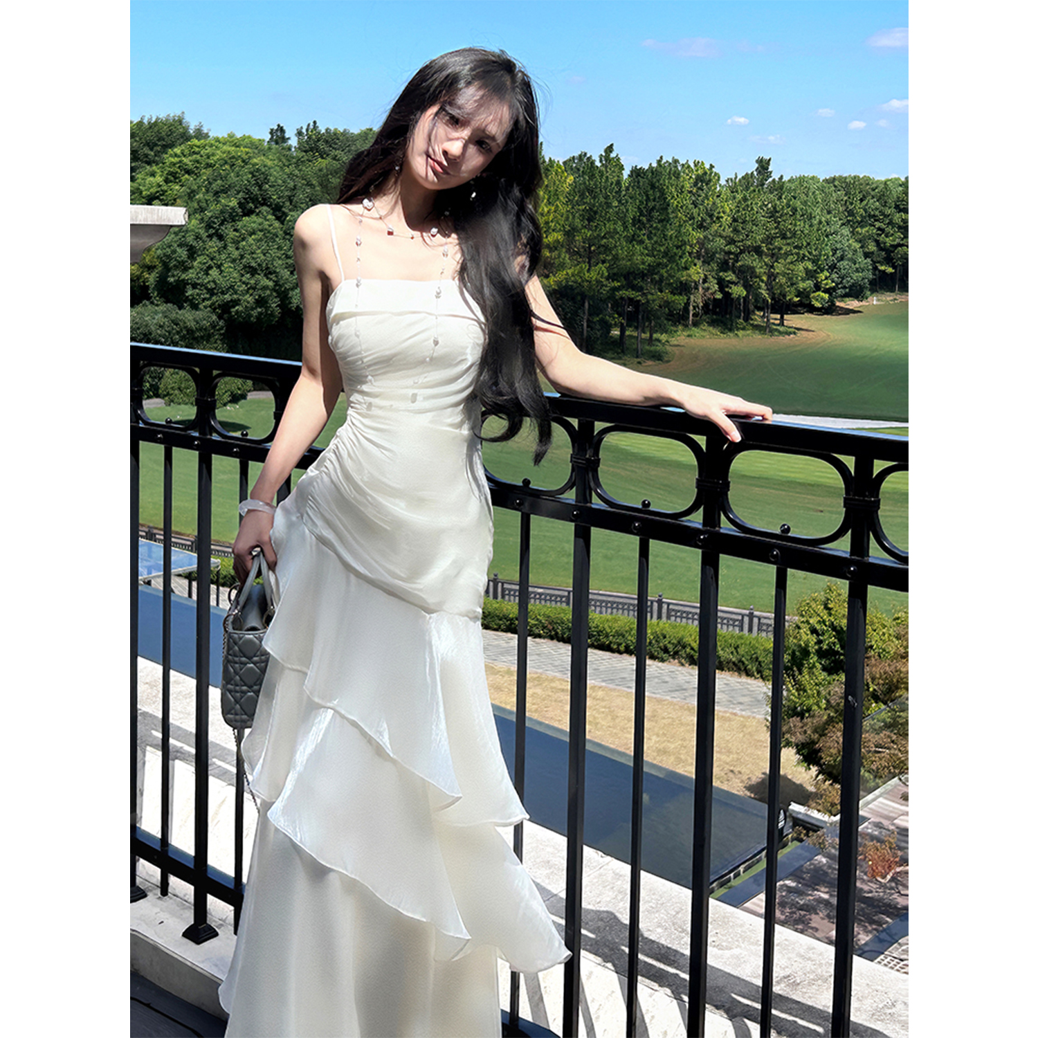 GJFD直播专属【鸢尾茉莉】小众吊带轻奢高端礼鱼尾生日礼服裙