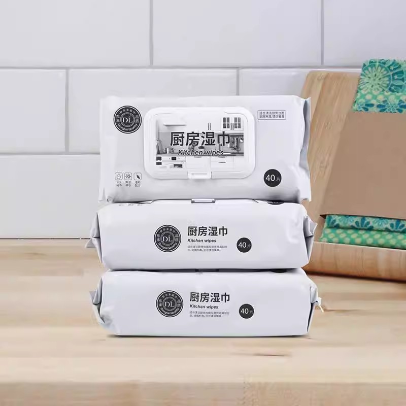 DL东来 厨房湿巾40片[全场满59包邮]厨房清洁油污湿纸巾