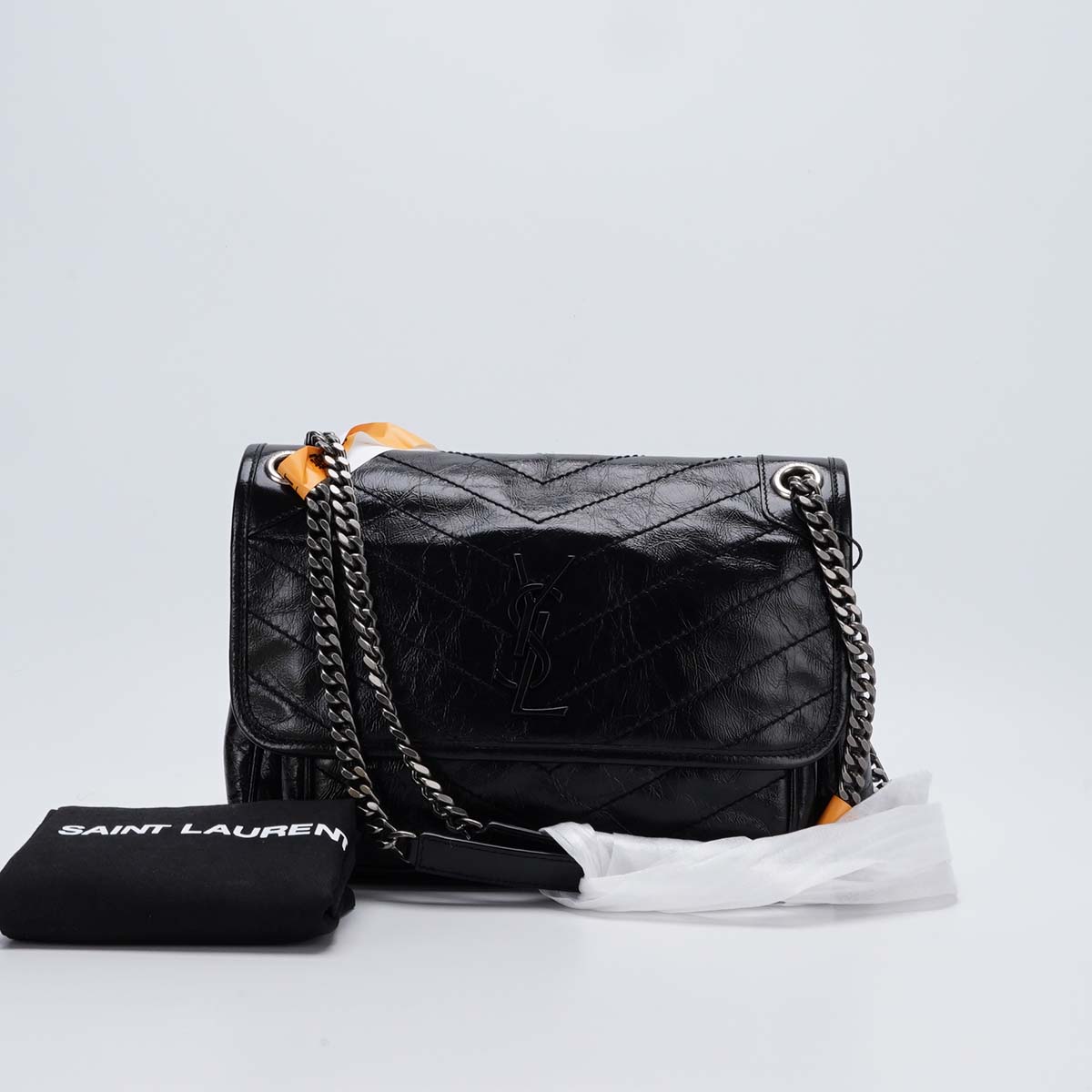 99新 YSL/圣罗兰 【总仓一口价】niki中号D扣油蜡皮/BG23006802