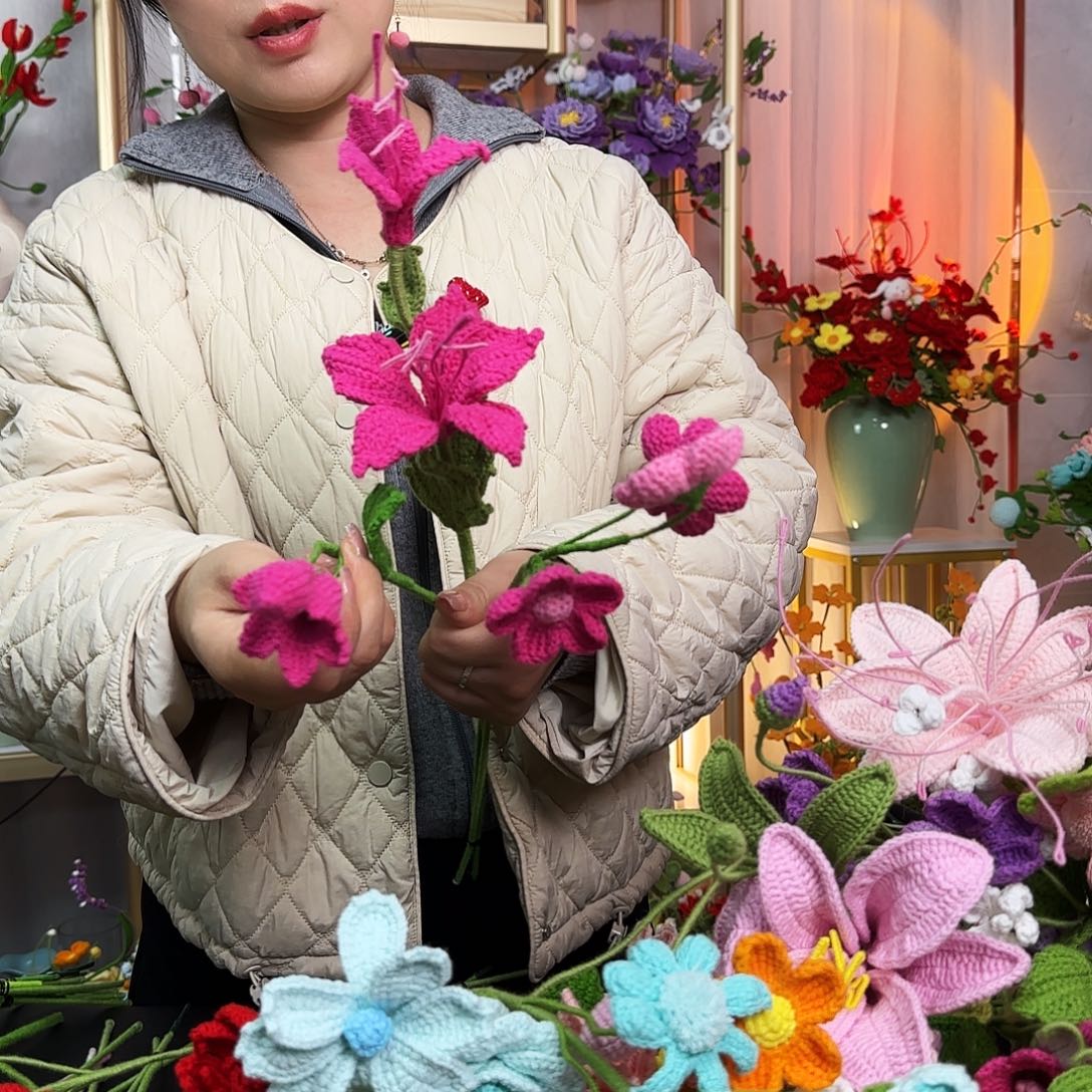 手工钩织设计花束