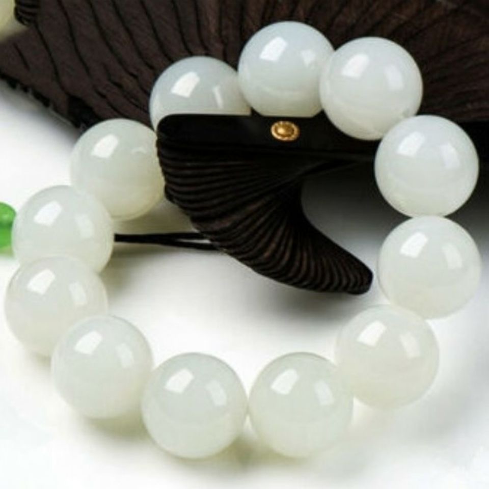 手链 （拍一发二）新疆黑山脂白新人福利圆珠K14MM手串男女均可佩戴