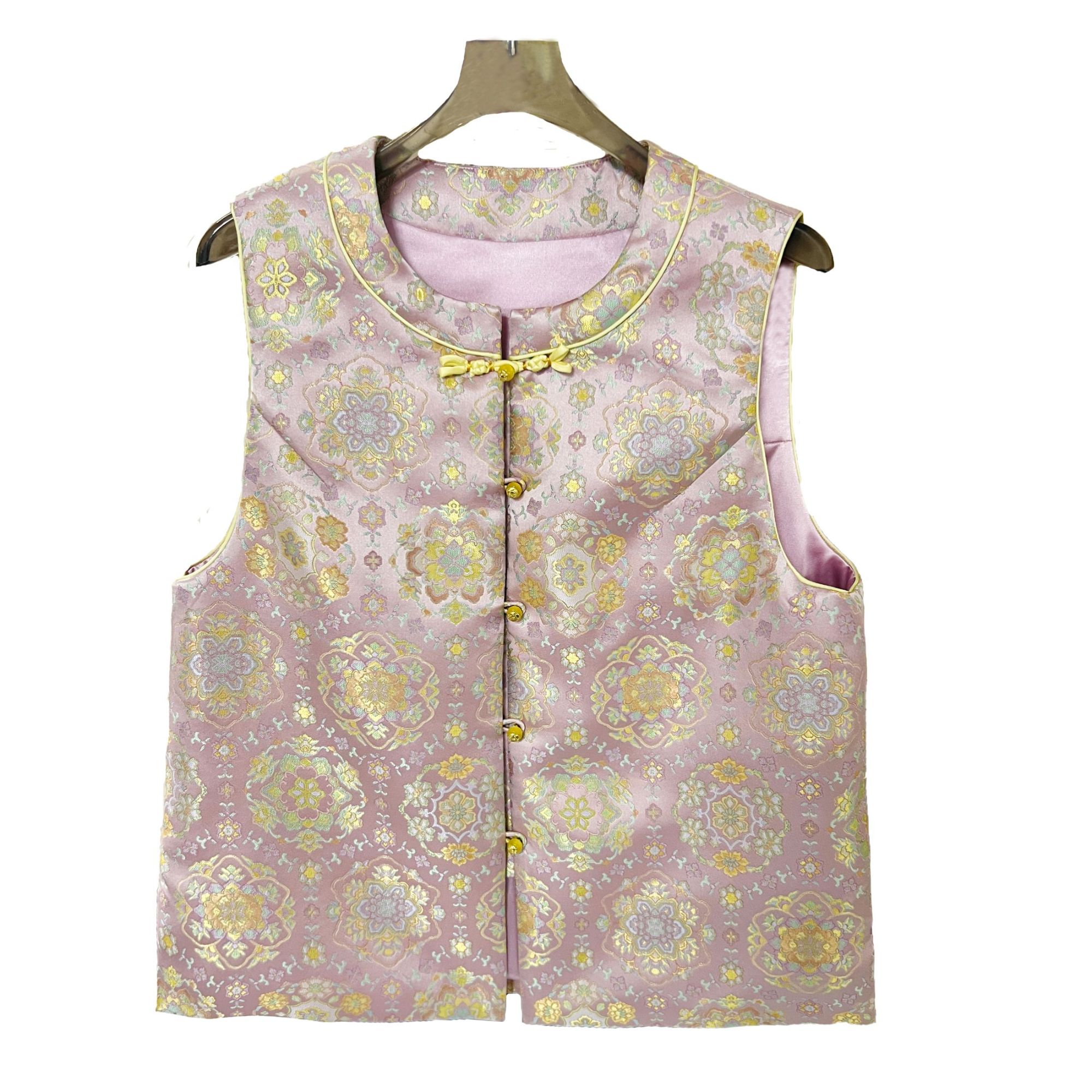 【冰淇淋粉宝相】新中式加棉国风织锦马甲女2025年冬季新中式马甲