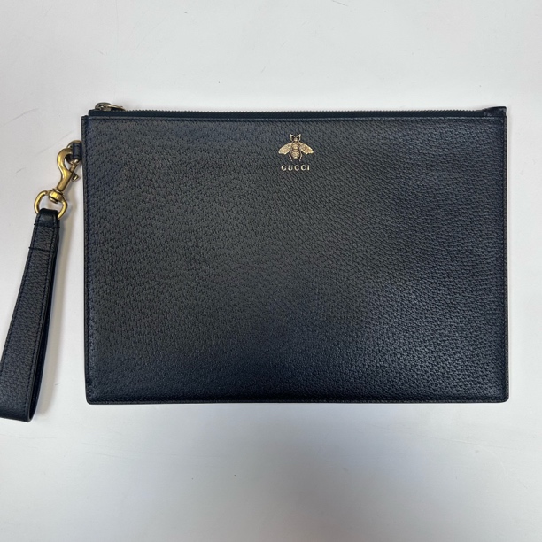 99新 GUCCI/古驰 小蜜蜂全皮手拿信封包1510