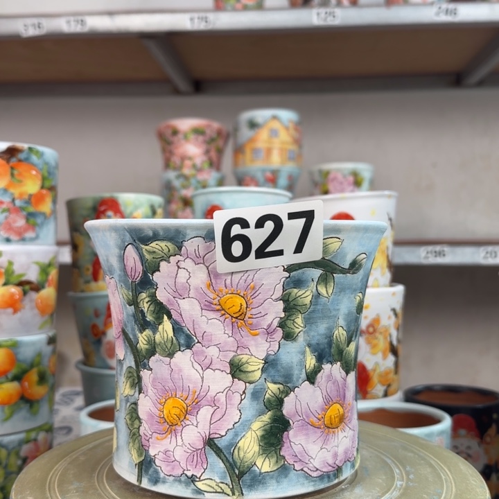 臣***下景德镇手绘多肉花盆