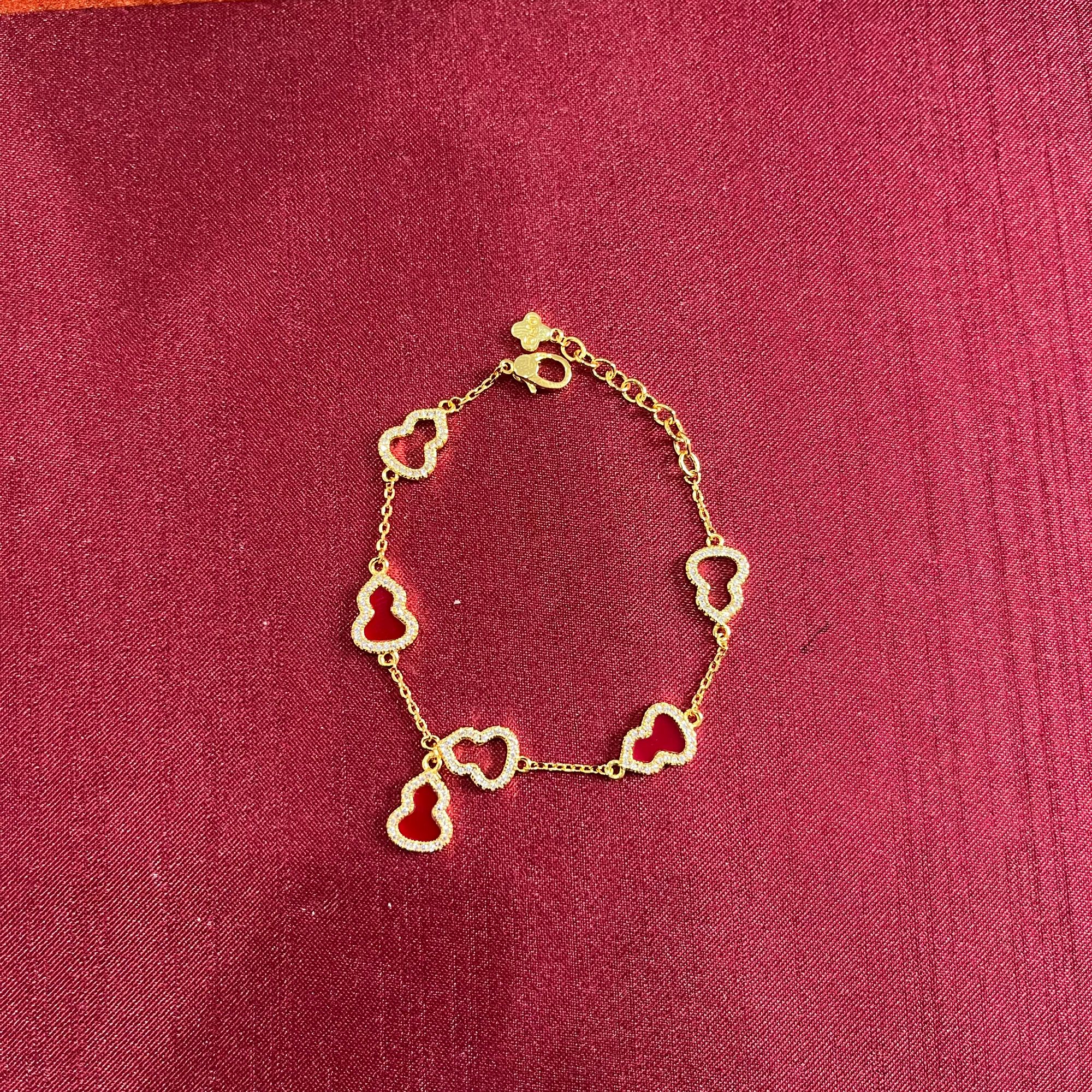 东方简珠宝S4212 红色葫芦流苏手链