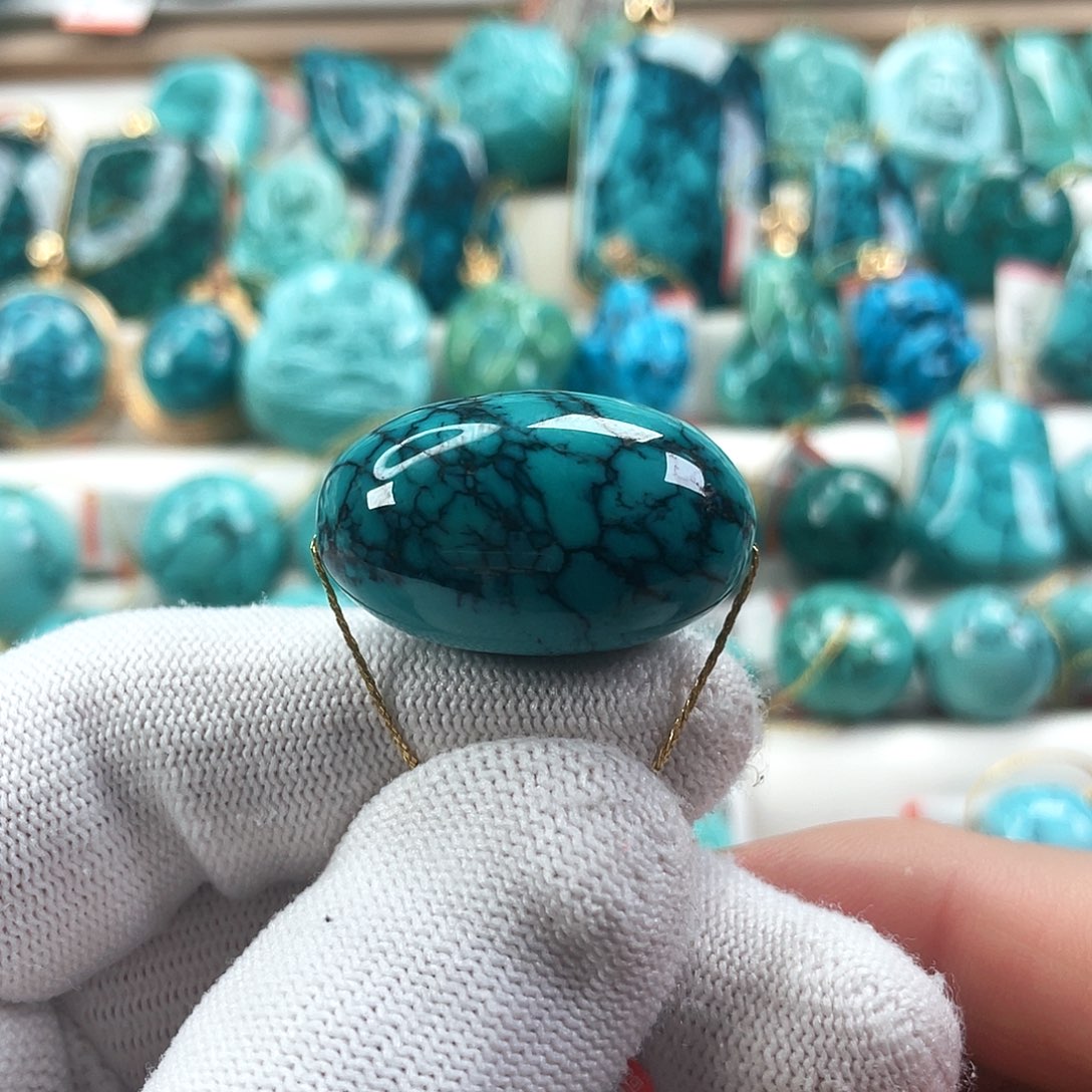 绿松石未镶嵌车挂直径17.6