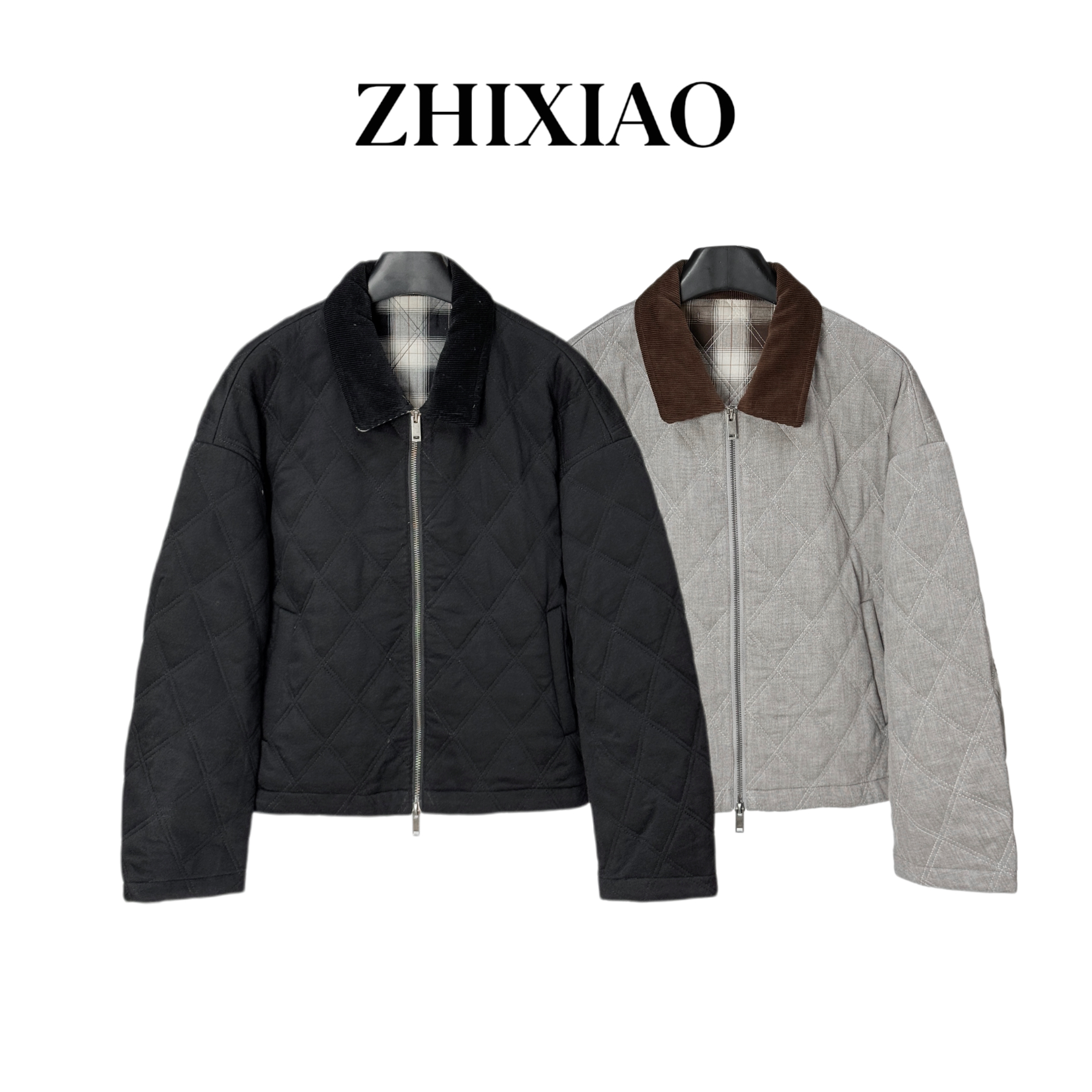 【ZHIXIAO】秋冬新款：菱格棉服外套75061