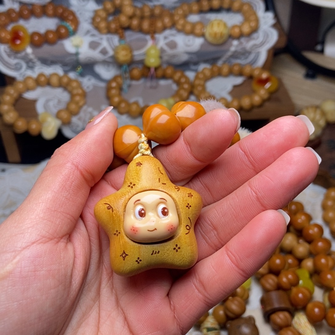 猴头核桃吊坠星星人一个