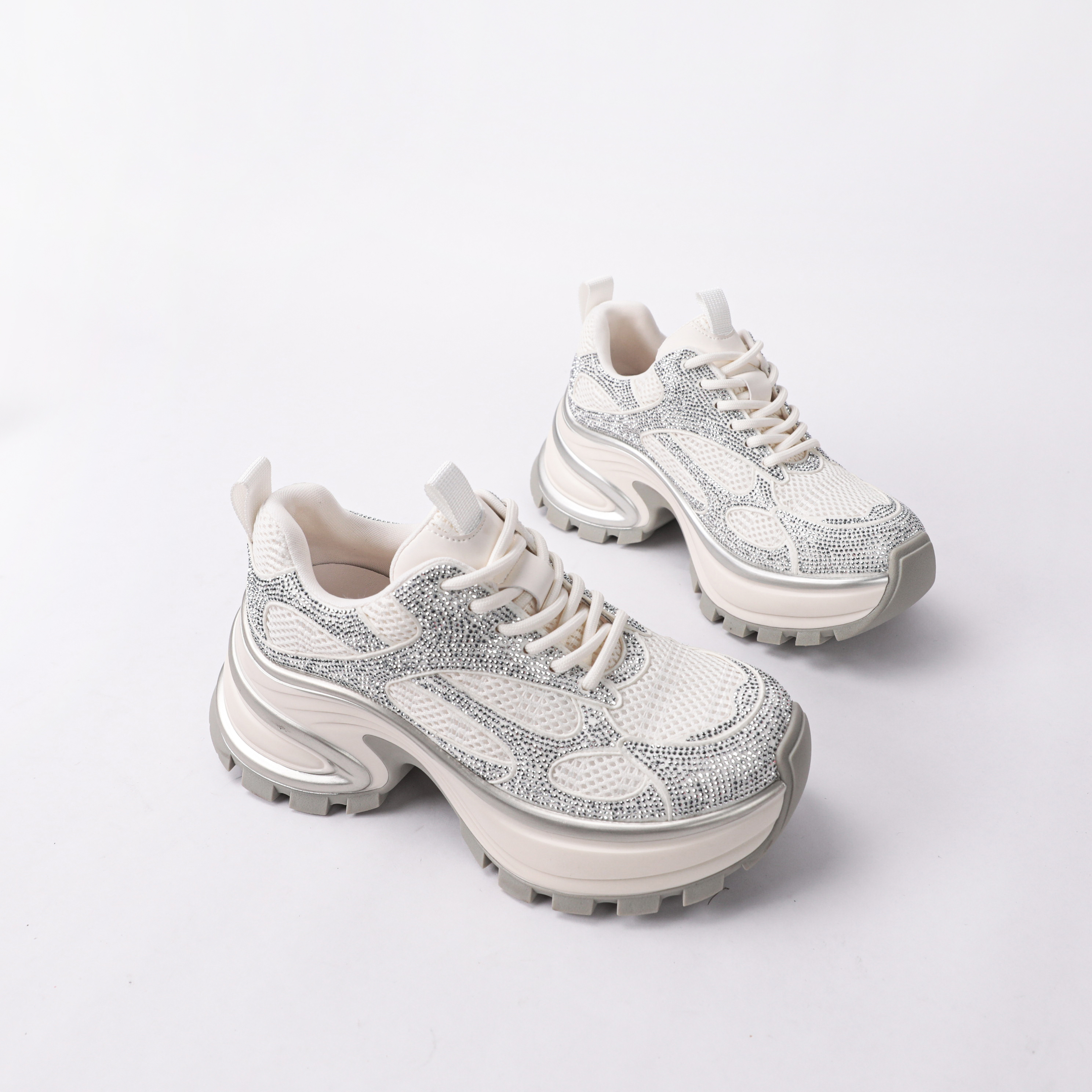 时代品牌跟高6CM新款厚底老爹鞋小个子休闲鞋百搭轻便女鞋M20042