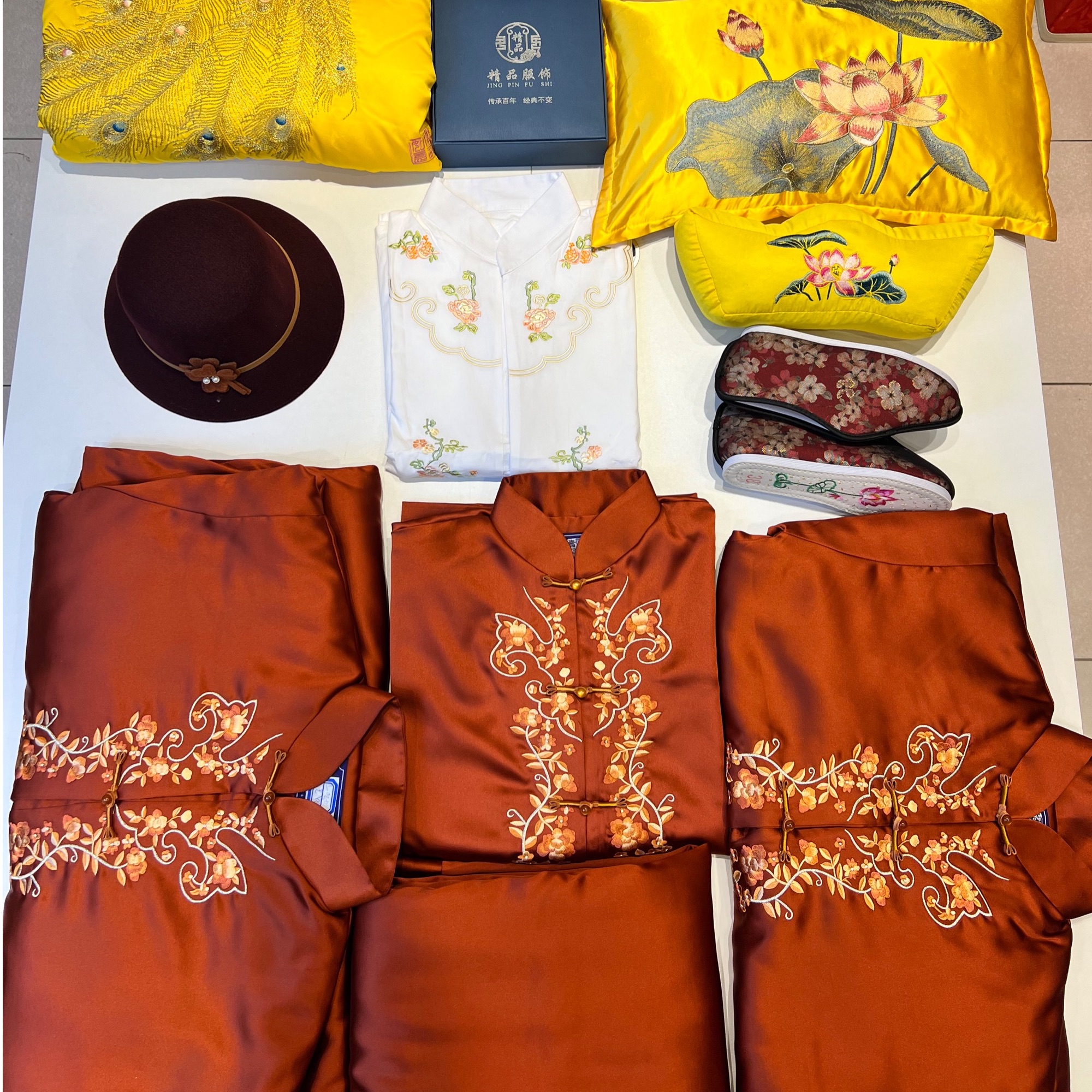 缠枝牡丹款女士高端百年服七件套全套（下单请咨询）