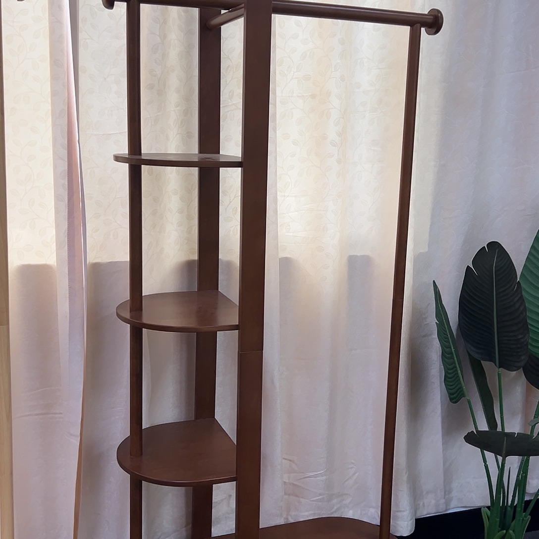 实木家具衣帽架胡桃木色