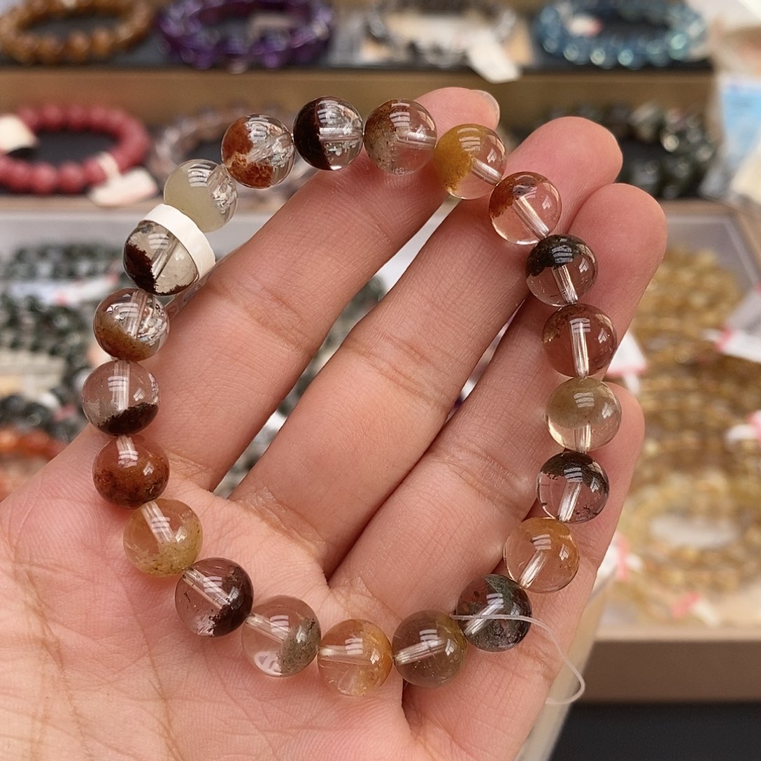 未镶嵌手链水晶聚宝盆四季幽灵9m+ S037