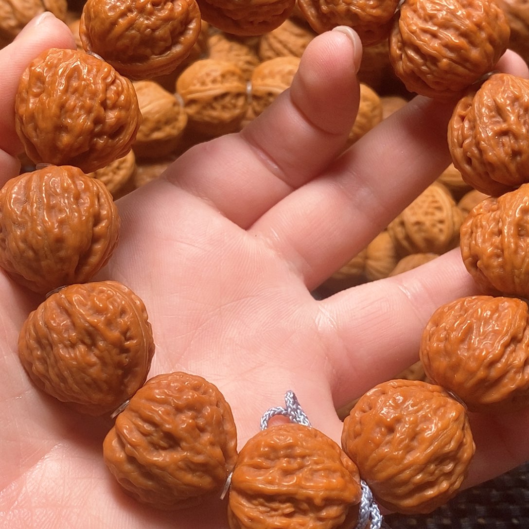 文玩核桃手串龙*兔粗筋桃心