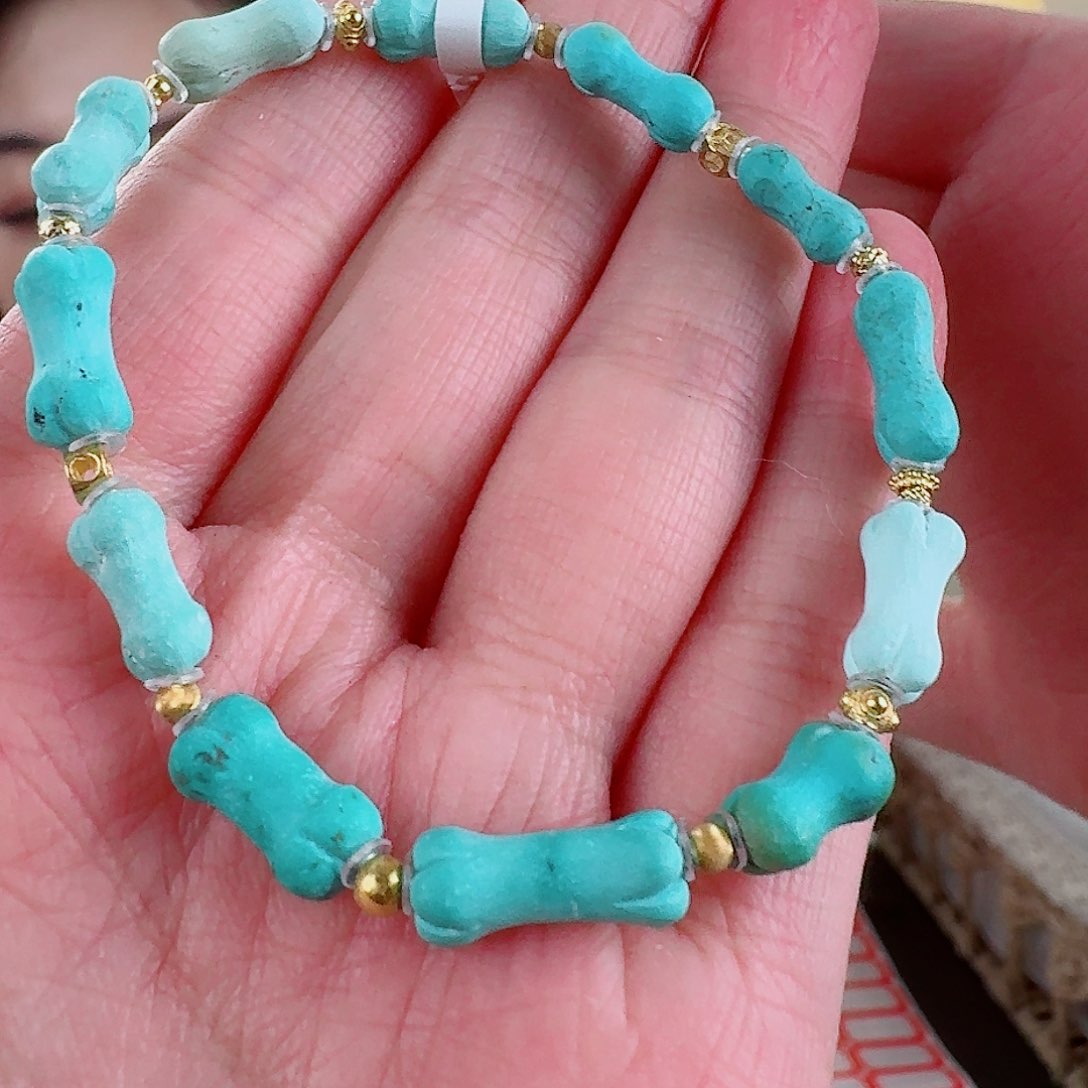 绿松石珠宝奇石18K金镶嵌