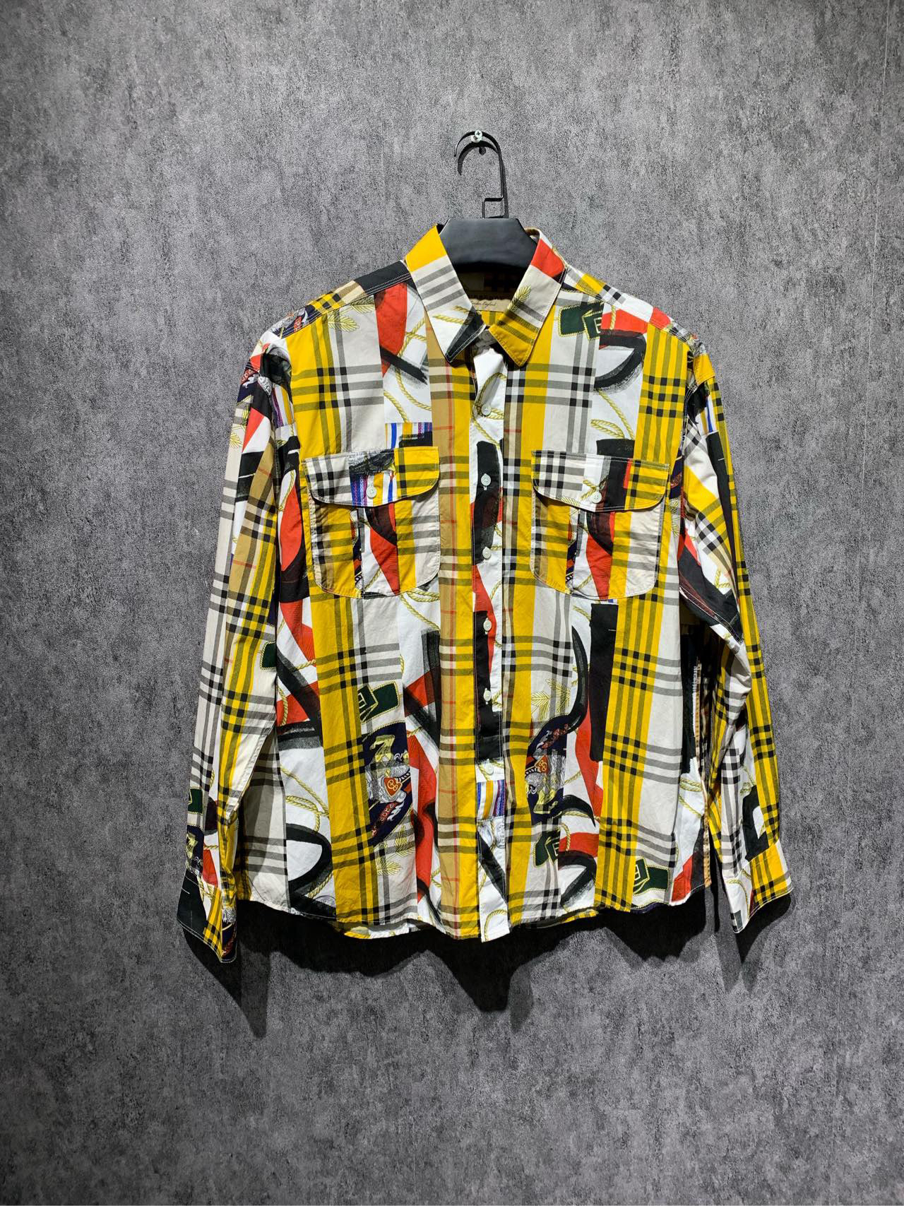 全新未使用  burberry 拼接涂鸦衬衫 【非售品】订金