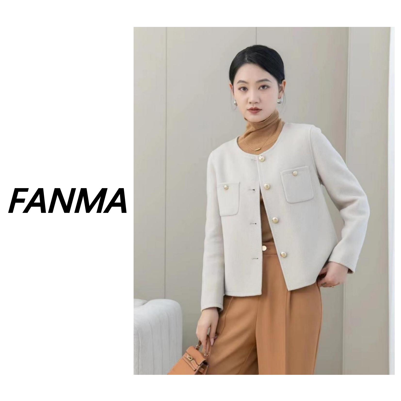  #纯羊毛大衣# 小香短款单排扣外套 气质圆领羊毛大衣 F185-7106