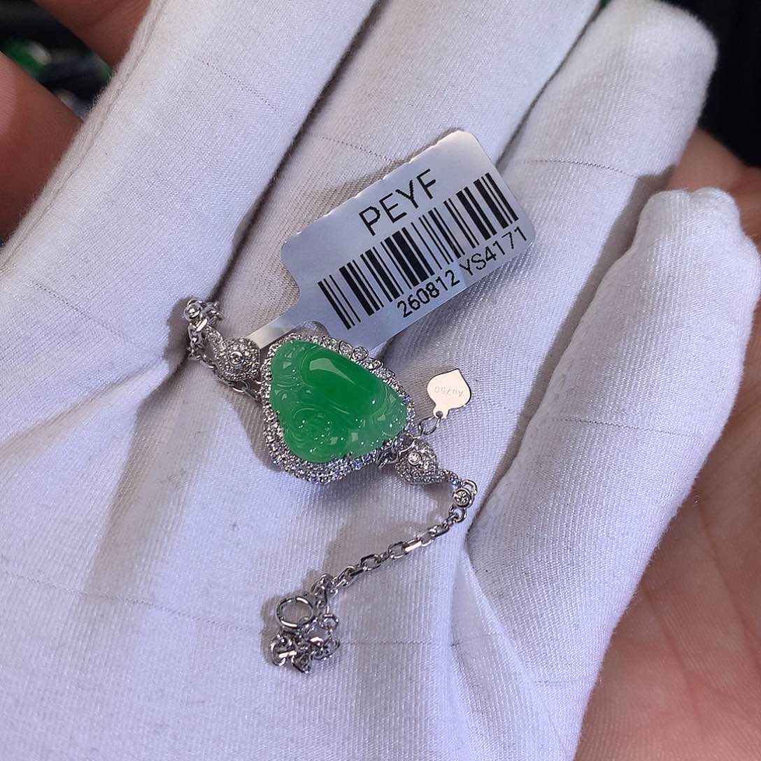 颈饰18K金镶嵌翡翠陳****y