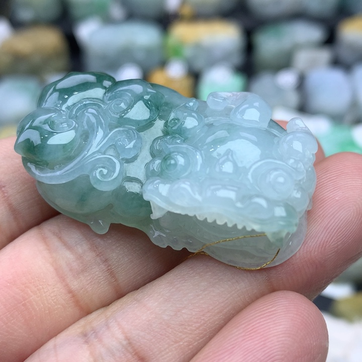 翡翠颈饰未镶嵌天然缅甸A货翡翠貔貅吊坠