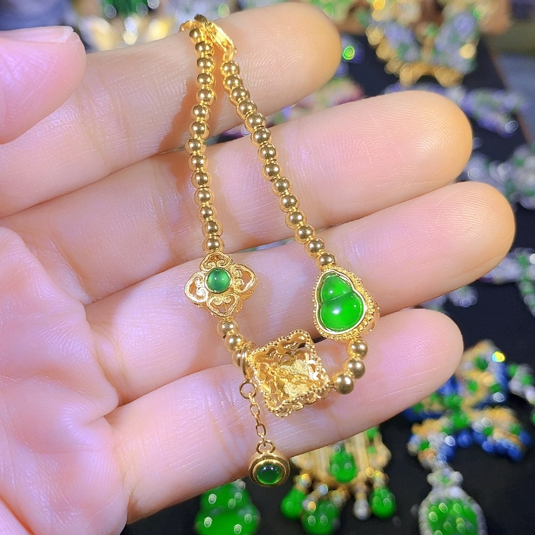 吊坠(不含链)银S925镶嵌翡翠