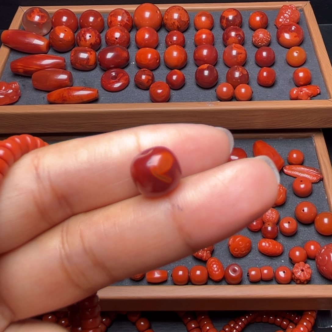 南红玛瑙配饰未镶嵌何**忧火焰老型10.5mm
