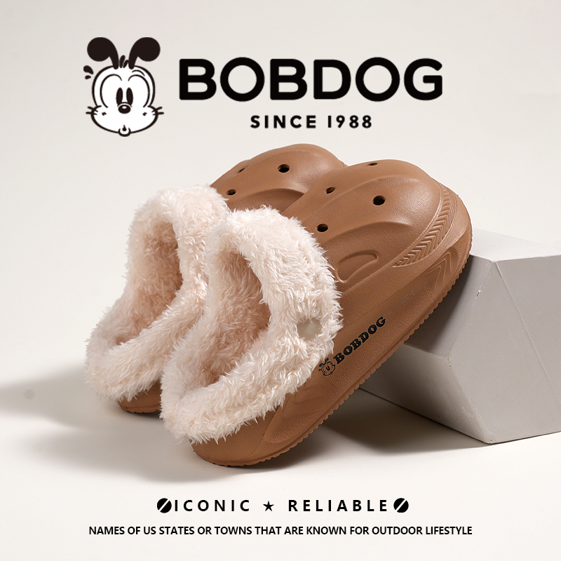 Bobdog/巴布豆儿童棉拖新款软底保暖轻便防水居家百搭可外穿拖鞋