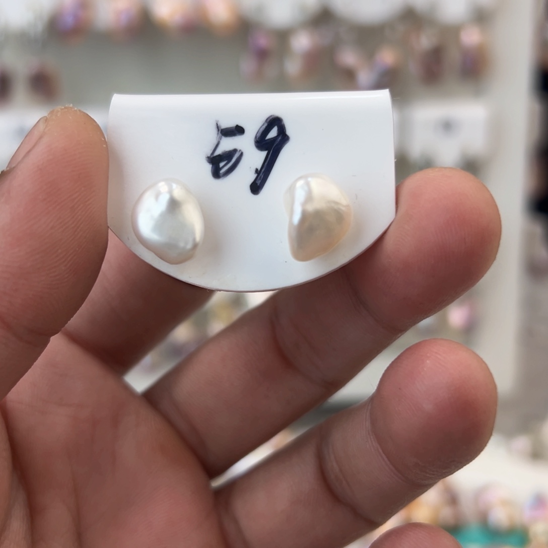 淡水珍珠耳饰银S925镶嵌