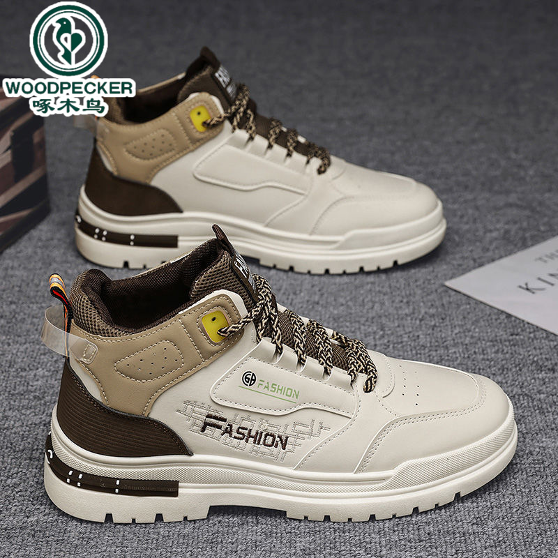 【正品】啄木鸟2025男鞋新款马丁厚底潮流增高学生防滑百搭运动休闲