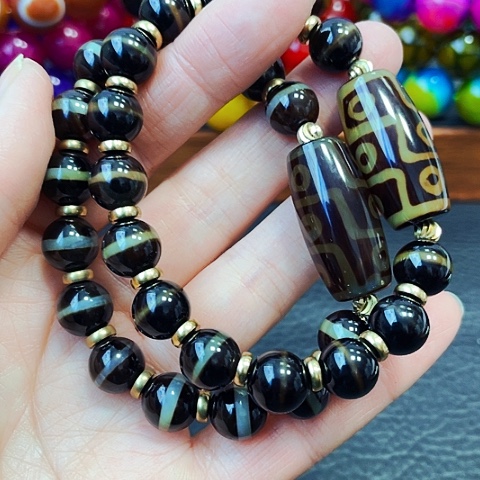 玛瑙/玉髓手链未镶嵌藏珠一线