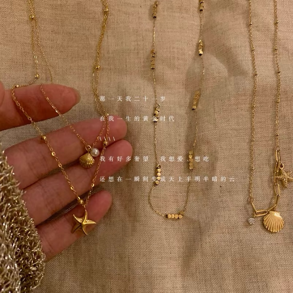 铜合金合成锆石项链 气质轻奢时尚复古百搭简约