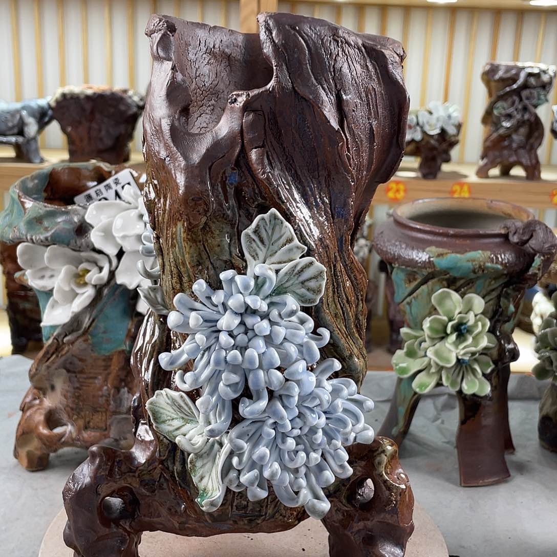 紫砂花盆景德镇陶瓷花盆