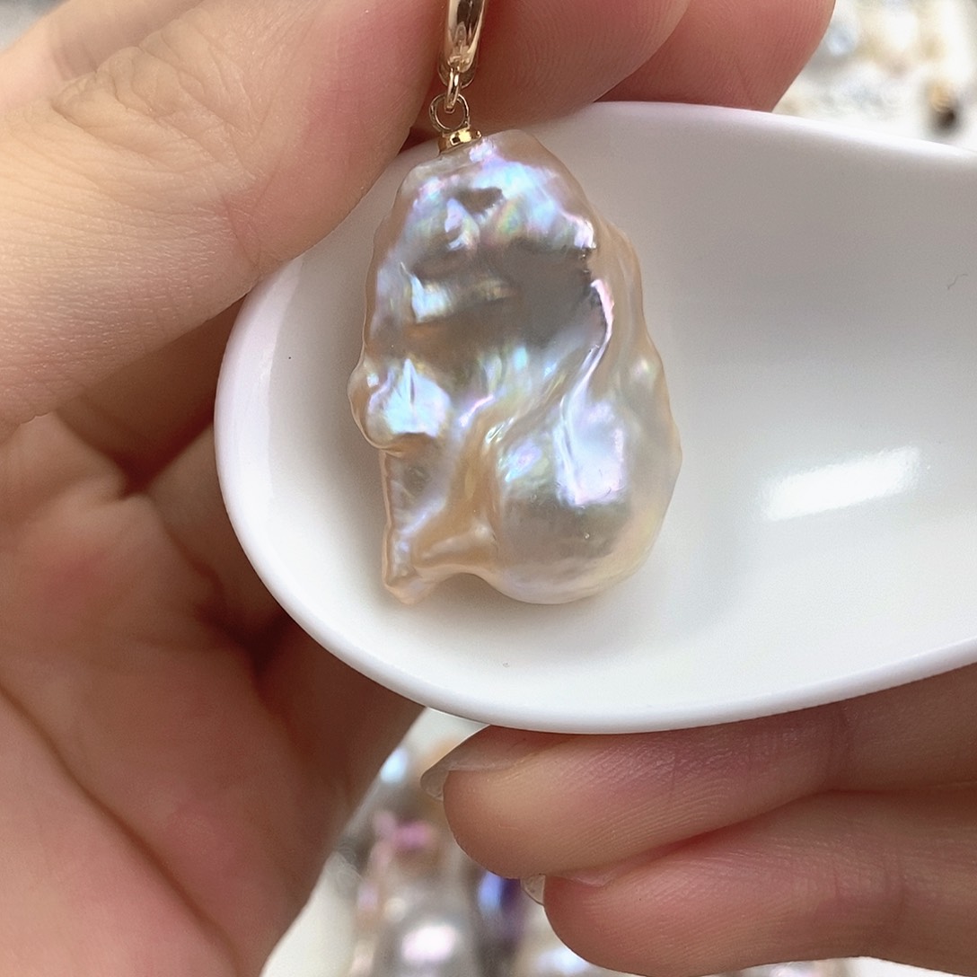 淡水珍珠银S925镶嵌颈饰