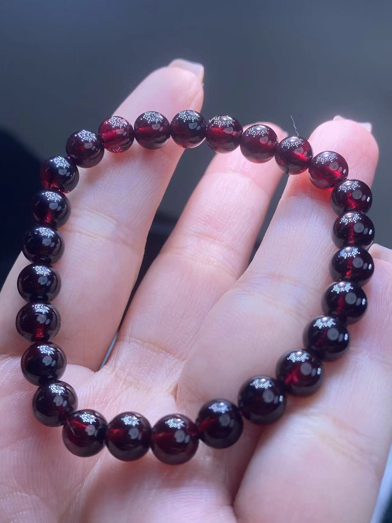 天然石榴石手串约7mm28棵