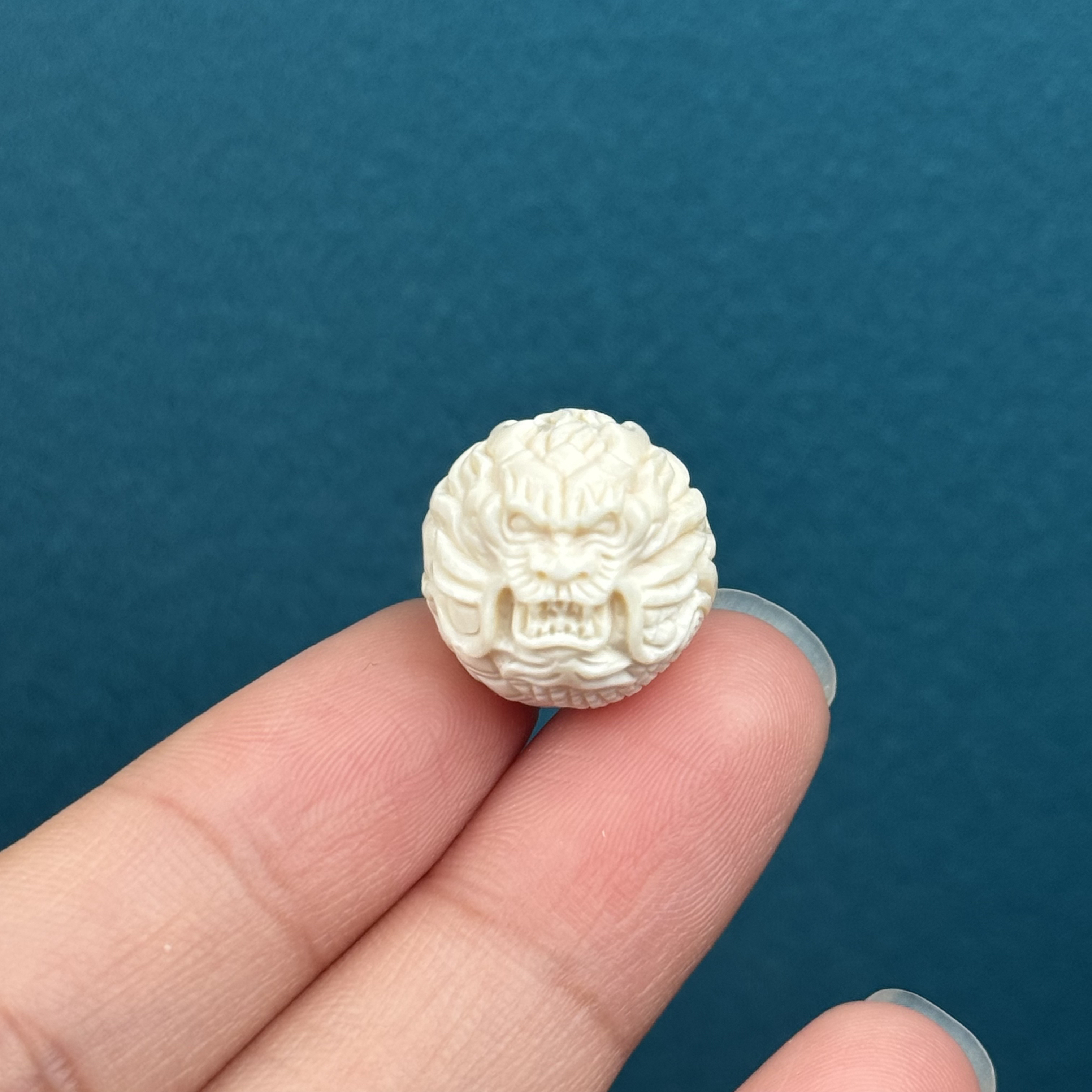 D62-02天然猛犸牙雕刻龙珠16mm一物一图支持鉴定