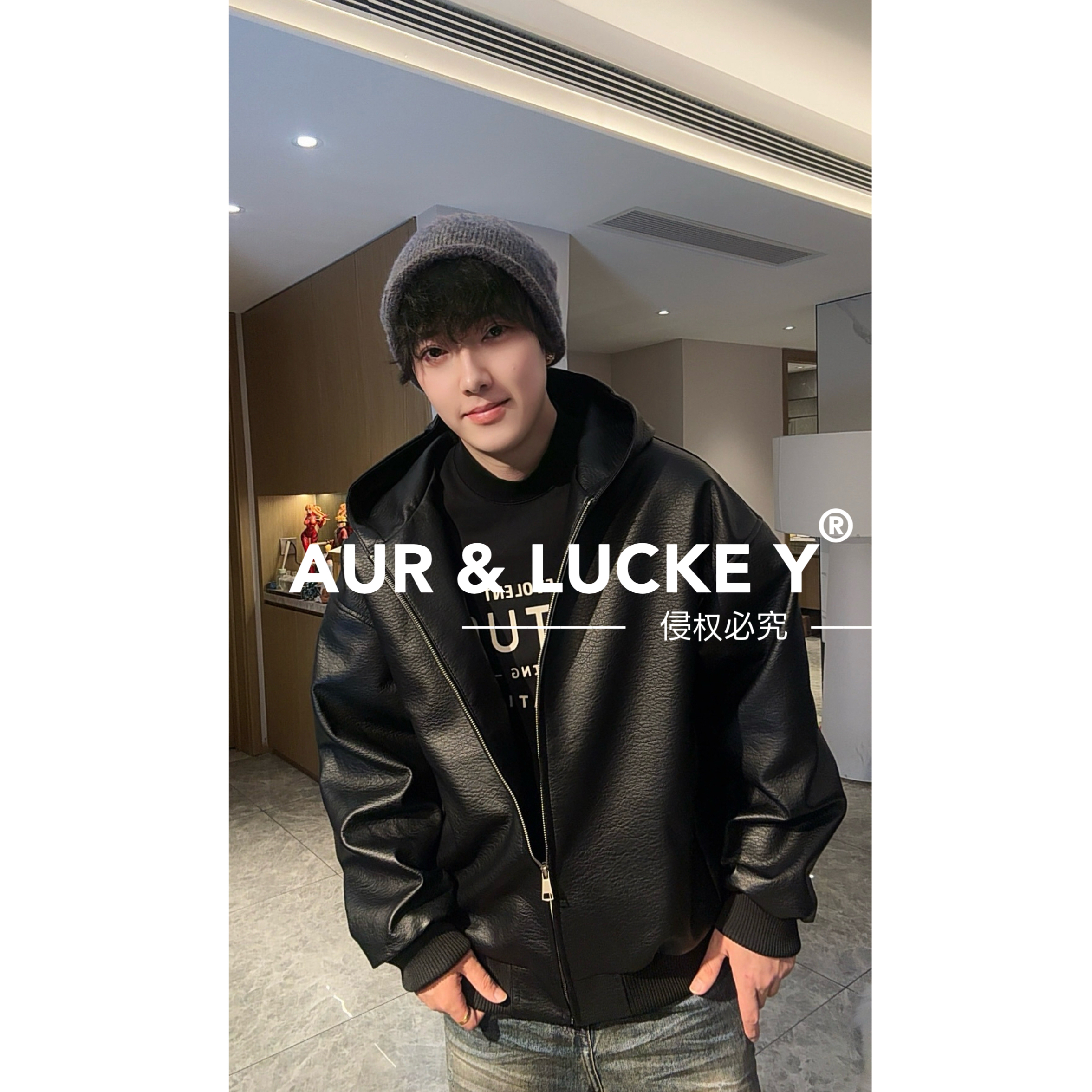 【纽约南区】定制三防荔枝纹皮衣外套！轻奢老钱风男女款夹克JK1011