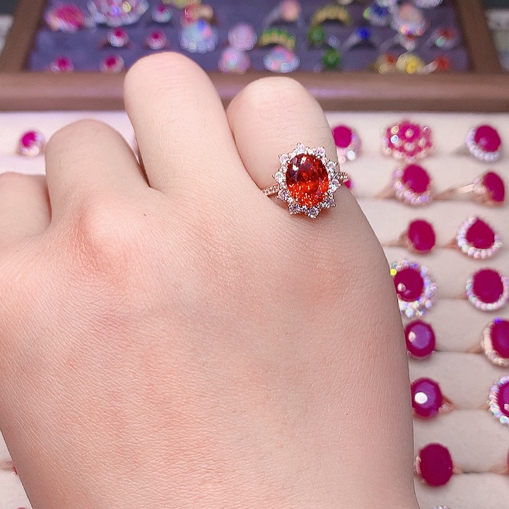 碧玺戒指银S925镶嵌00000