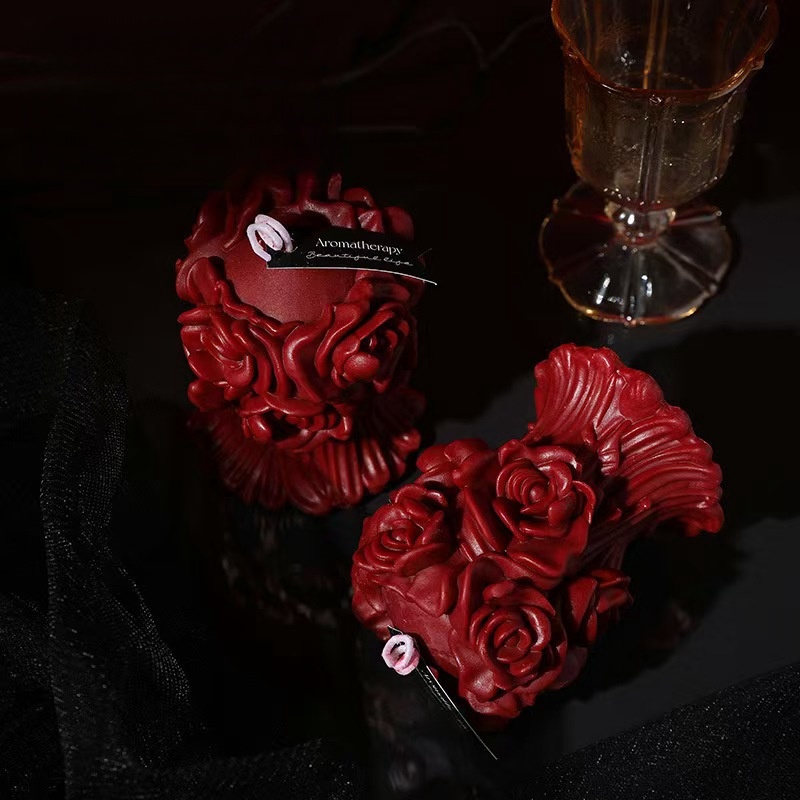 低温花朵香薰情人节花篮蜡烛手工ins浪漫生日伴手礼物玫瑰摆件