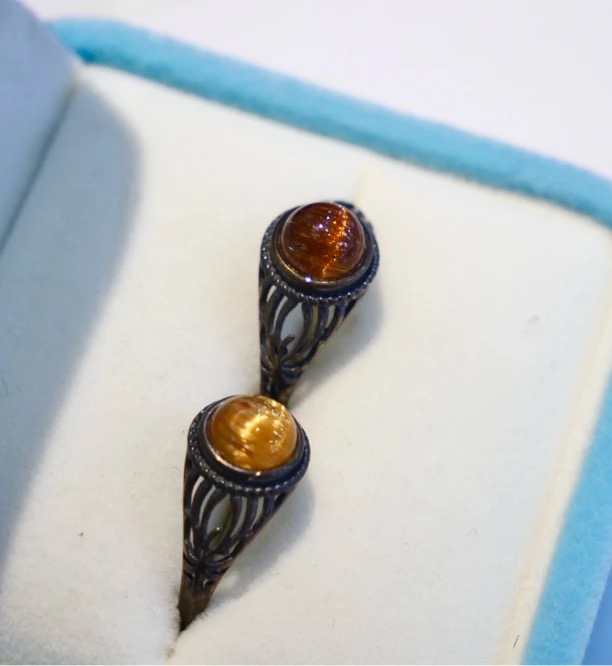 S925银天然发晶戒指（多样性发一）2104