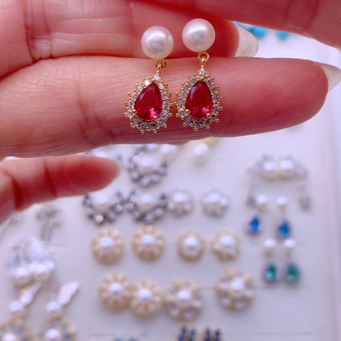 耳饰合金淡水珍珠