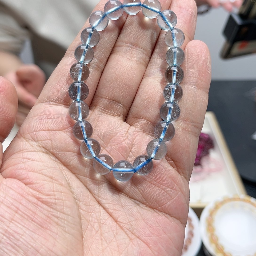 水晶手链未镶嵌蓝托帕8.7mm