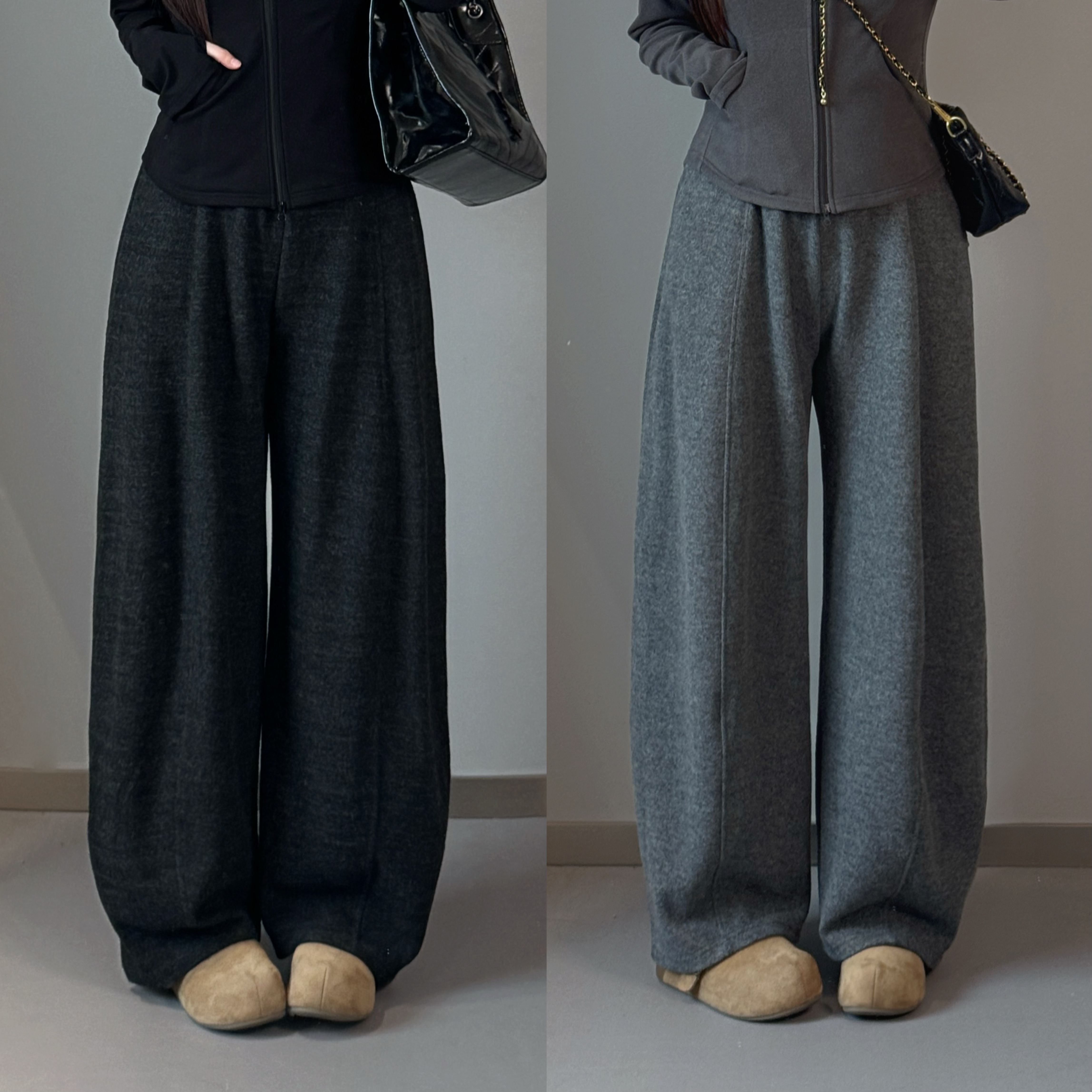 【小雨】胖mm2025新款秋冬显瘦加绒外套女修身保暖连帽百搭裤 0976