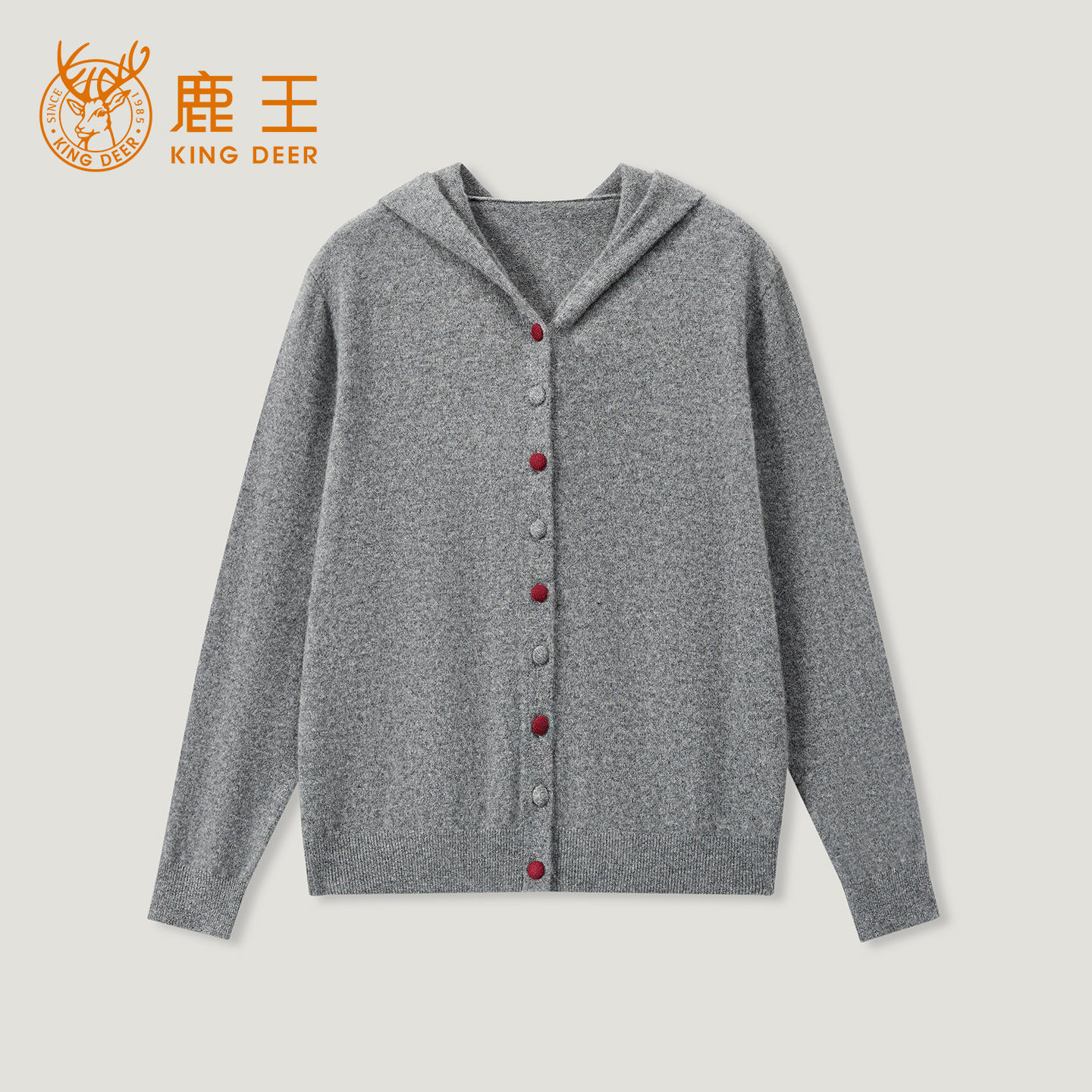King Deer/鹿王秋冬新款女式休闲羊绒帽衫L805566