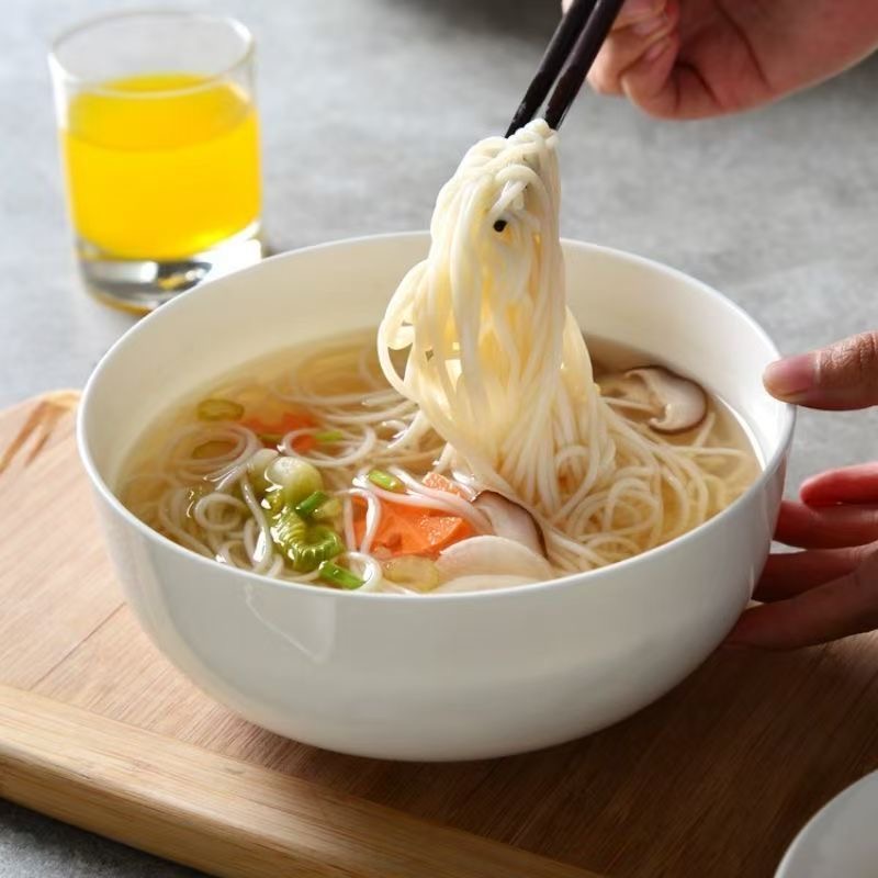 纯白家用陶瓷6英寸面碗汤碗饭碗易清洗创意瓷碗餐具