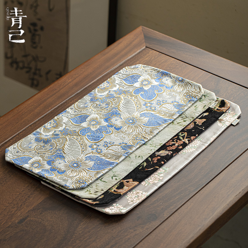 青己-折角茶席中式加厚干泡茶道配件茶桌隔热垫