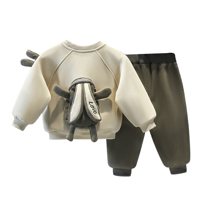 儿童套装新款韩版加绒加厚童装两件套洋气小