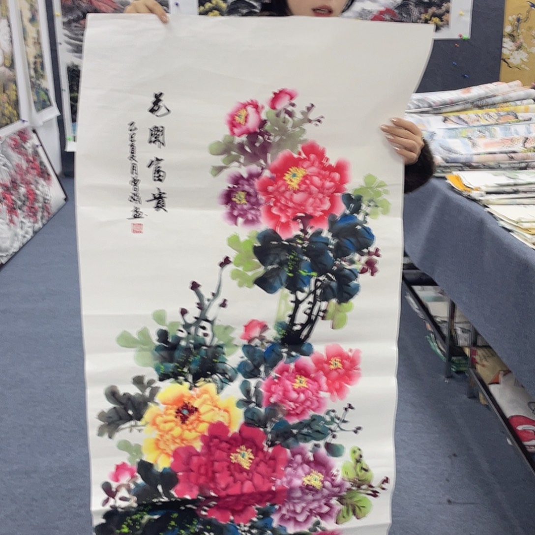 国画国画作品小姐姐放漏…